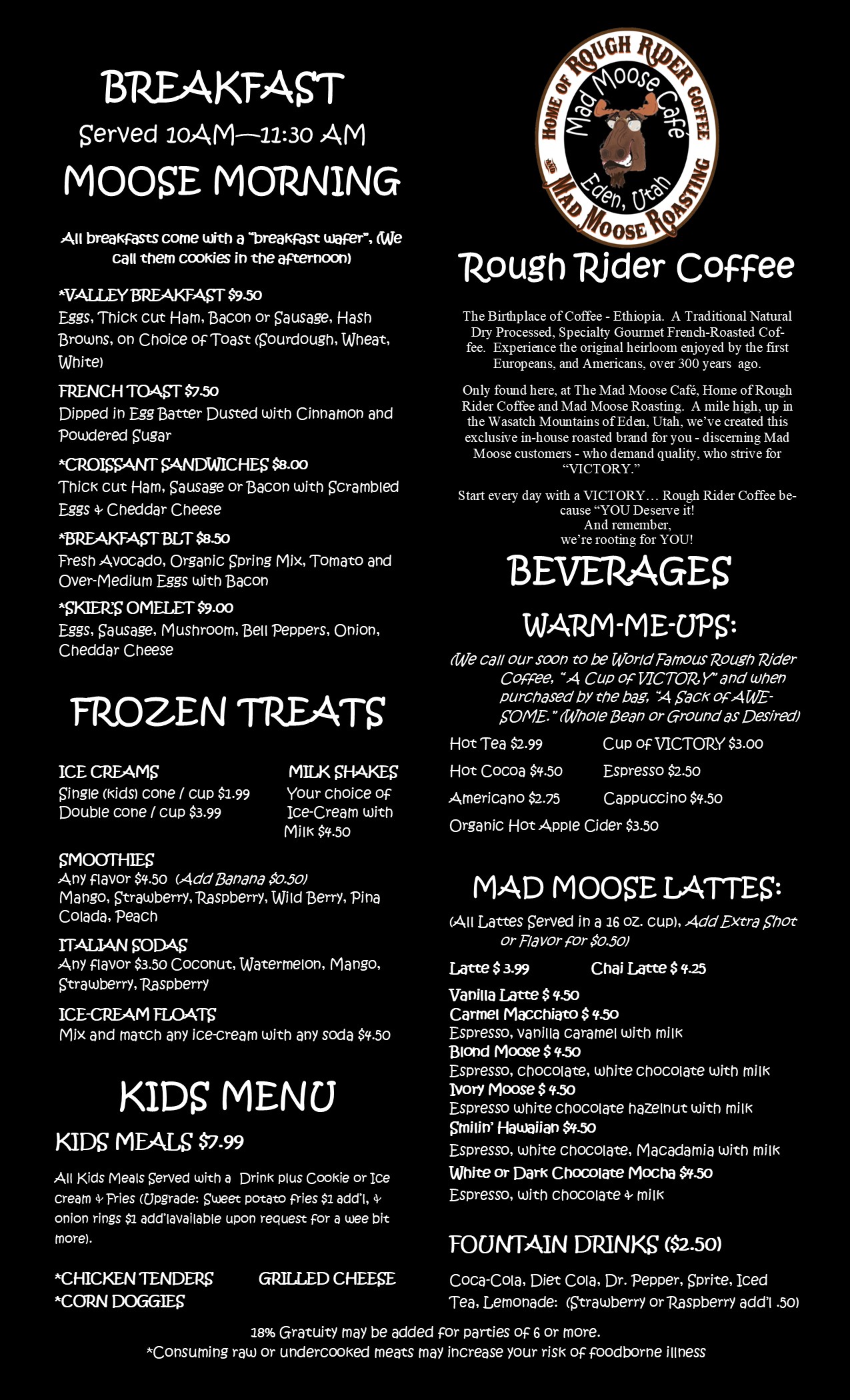 Download Menu Mad Moose Cafe